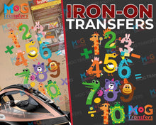 Animal Numbers Iron On World Math's Day Digit Numeracy Heat Transfers