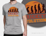 Cricket Evolution T-Shirt Funny Tee for Cricketers Batting Sports Gift