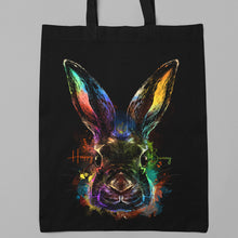 Cute Bunny Face Watercolor Tote Bag Canvas Purse for Rabbit Pet Lovers