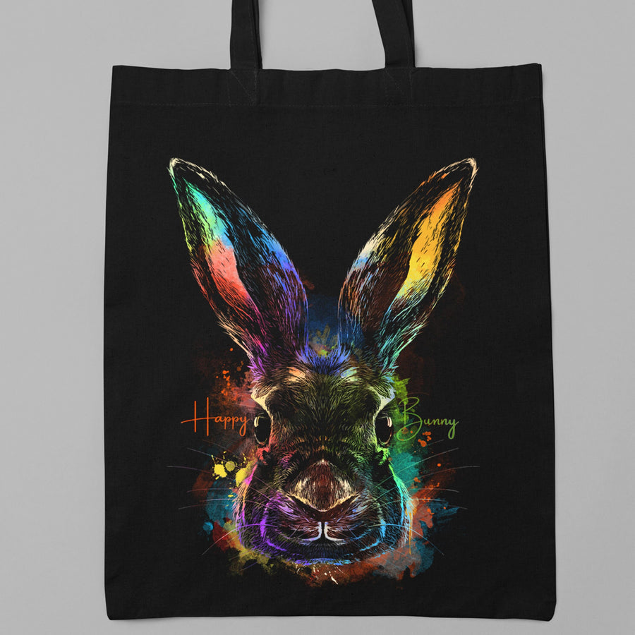 Cute Bunny Face Watercolor Tote Bag Canvas Purse for Rabbit Pet Lovers