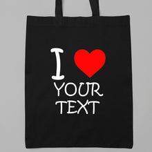I Love Custom Text Tote Bag Personalised Purse Birthday Gift For Her
