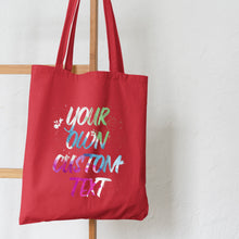 Personalised Text Tote Bag Watercolor Art Custom Name Logo Gift Idea