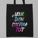 Personalised Text Tote Bag Watercolor Art Custom Name Logo Gift Idea