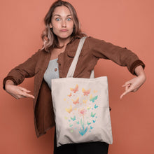 Dandelion Butterflies Floral Tote Bag Boho Canvas Nature Lover Gifts