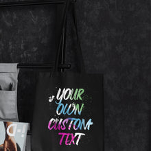 Personalised Text Tote Bag Watercolor Art Custom Name Logo Gift Idea
