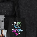 Personalised Text Tote Bag Watercolor Art Custom Name Logo Gift Idea