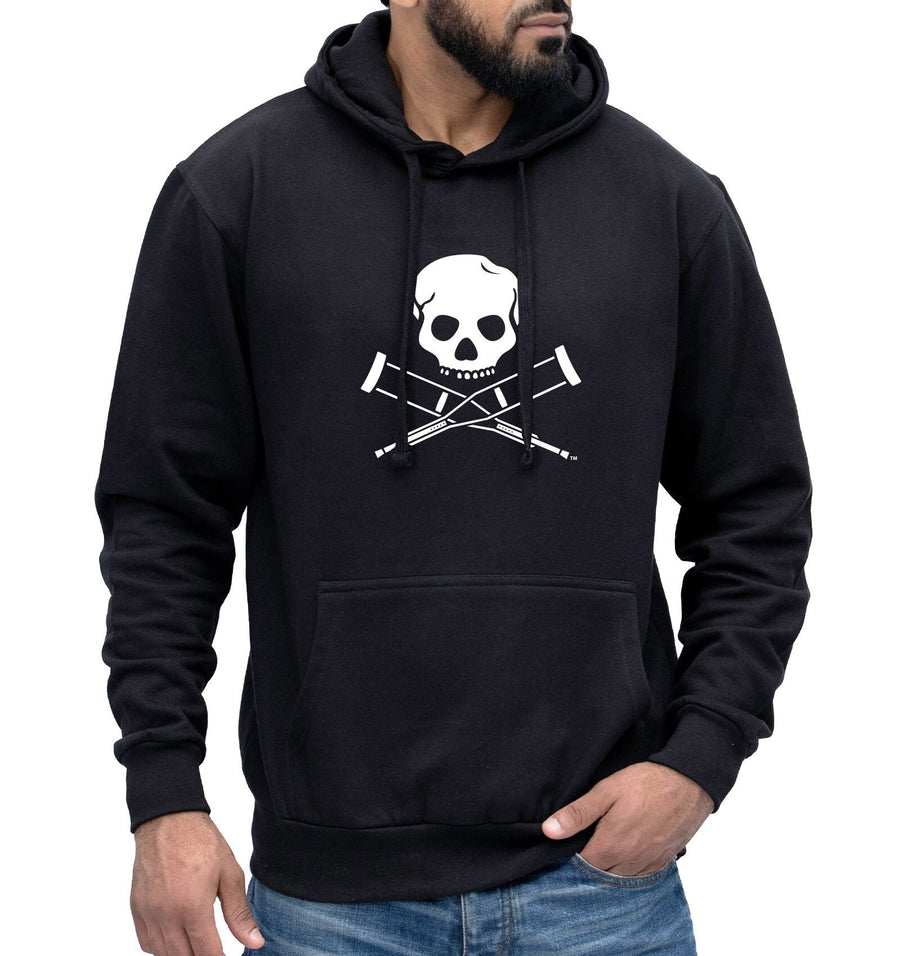 Skull And Crutches Logo Hoodie Funny Jackass Inspired Jumper Stunt Comedy Gift Hooded