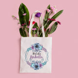 Personalised Wedding Tote Bag Floral Custom Name Bridesmaid Gift Purse