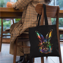 Cute Bunny Face Watercolor Tote Bag Canvas Purse for Rabbit Pet Lovers
