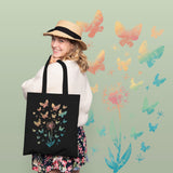 Dandelion Butterflies Floral Tote Bag Boho Canvas Nature Lover Gifts