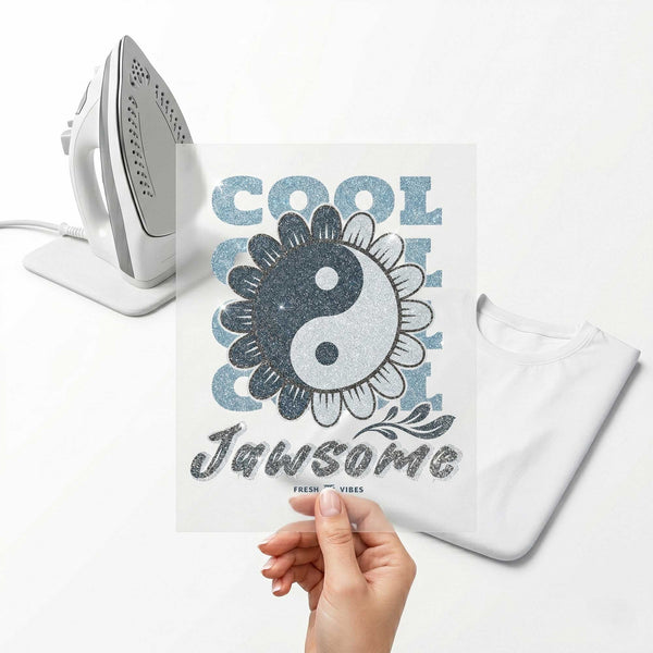 Glitter Iron On Transfers Sparkling DTF Heat Transfer for T-Shirts