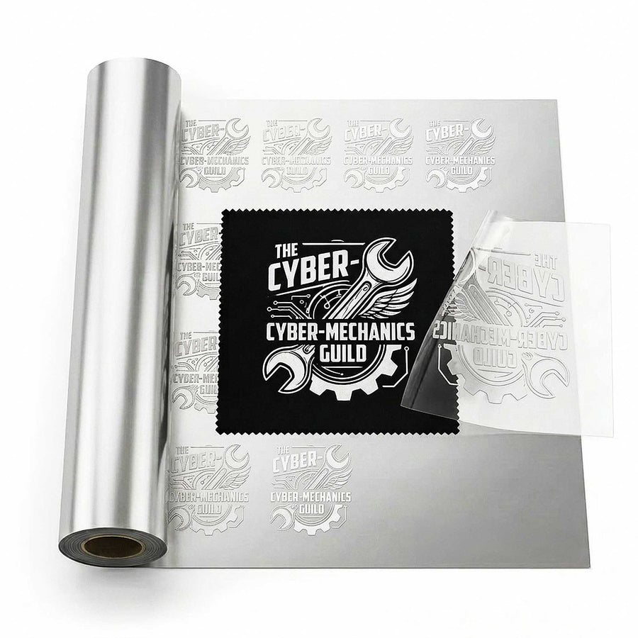 Personalised Metallic Silver DTF Metre Gang Sheets Cold Peel Transfer