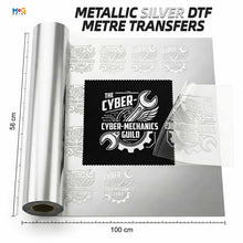 Personalised Metallic Silver DTF Metre Gang Sheets Cold Peel Transfer