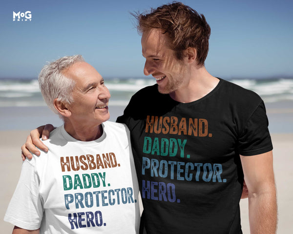 Funny Dad Quote T-shirt Husband Daddy Protector Hero Tee Father’s Day Gifts