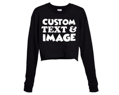 Custom Photo Crop Sweater - Women's Personalised Image Text Cropped Jumper Top