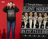 Ugly Christmas Carol Joke Silent Night Sweater Funny Temptations Band Meme Jumper