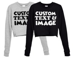 Custom Photo Crop Sweater - Women's Personalised Image Text Cropped Jumper Top