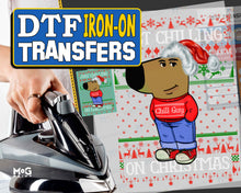Chilling on Christmas Iron on Transfer | for T-shirt Chill Guy Xmas Gift