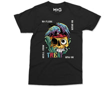 No Flesh No Brain No Pain Halloween T-shirt, Skull Carcass Birds Shirt, Halloween Gifts Scary Horror Graphic Halloween Shirt for Men Women