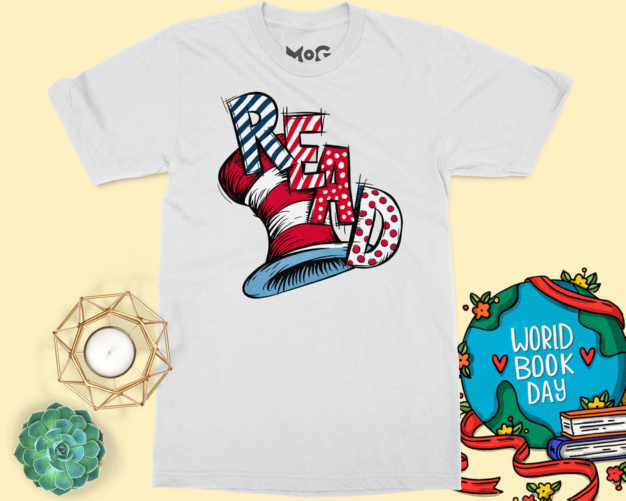 READ Cat in the Hat T-shirt Dr. Seuss Tee World Book Day Teacher Gift
