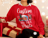 Personalised Christmas Celebration Photo Text Xmas Gift Sweatshirts