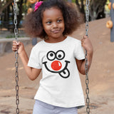 Red Nose Day T-shirt Googly Eyes Tongue Out Kids School Event Gift Top