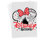 Disney Squad Iron on Transfers for T-shirts Garments, Disney World Mickey & Minnie Prints, Disneyland Family Holiday Matching Shirts