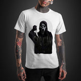 Vintage Halloween T-shirt Ghost Face Horror Movie Spooky Scary Outfit Costume