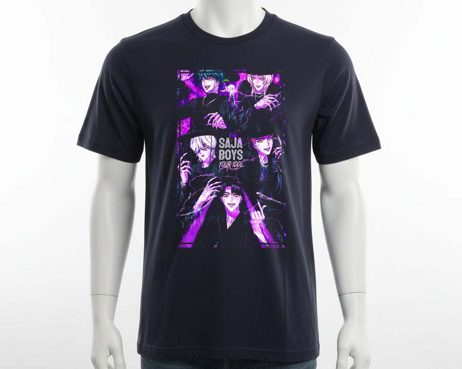 Boys K-pop T-shirt Demon Anime Movie Huntrix Shirt Boy Band Fans Gifts