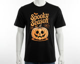 Spooky Halloween Season Tee, Happy Pumpkin Face Shirt, Unisex Scary Fall Outfit, Funny Kids Adults Costume Tee for Parties & Trick-or-Treat