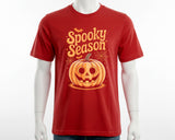 Spooky Halloween Season Tee, Happy Pumpkin Face Shirt, Unisex Scary Fall Outfit, Funny Kids Adults Costume Tee for Parties & Trick-or-Treat