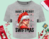 Christmas Swiftie Cropped Top Swiftmas Tee Xmas Gifts for Music Fans