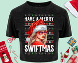 Christmas Swiftie Cropped Top Swiftmas Tee Xmas Gifts for Music Fans