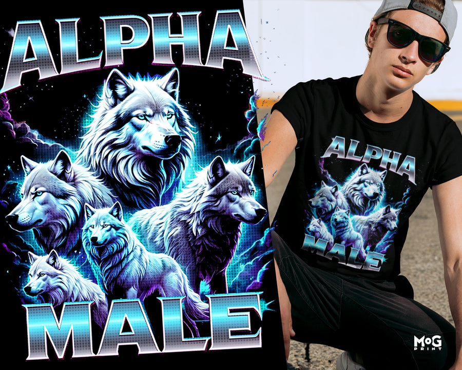 Funny Alpha Male Wolf T-shirt Men’s Sigma Wolves Shirt Manly Joke Tee