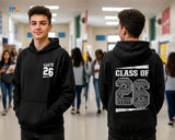 Class of 2026 Personalised Name Hoodie Leavers - 26 Graduation Matching Jumper