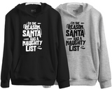 Funny Christmas Slogan Hoodie Santa Naughty List Joke Hoody Xmas Gifts for Kids