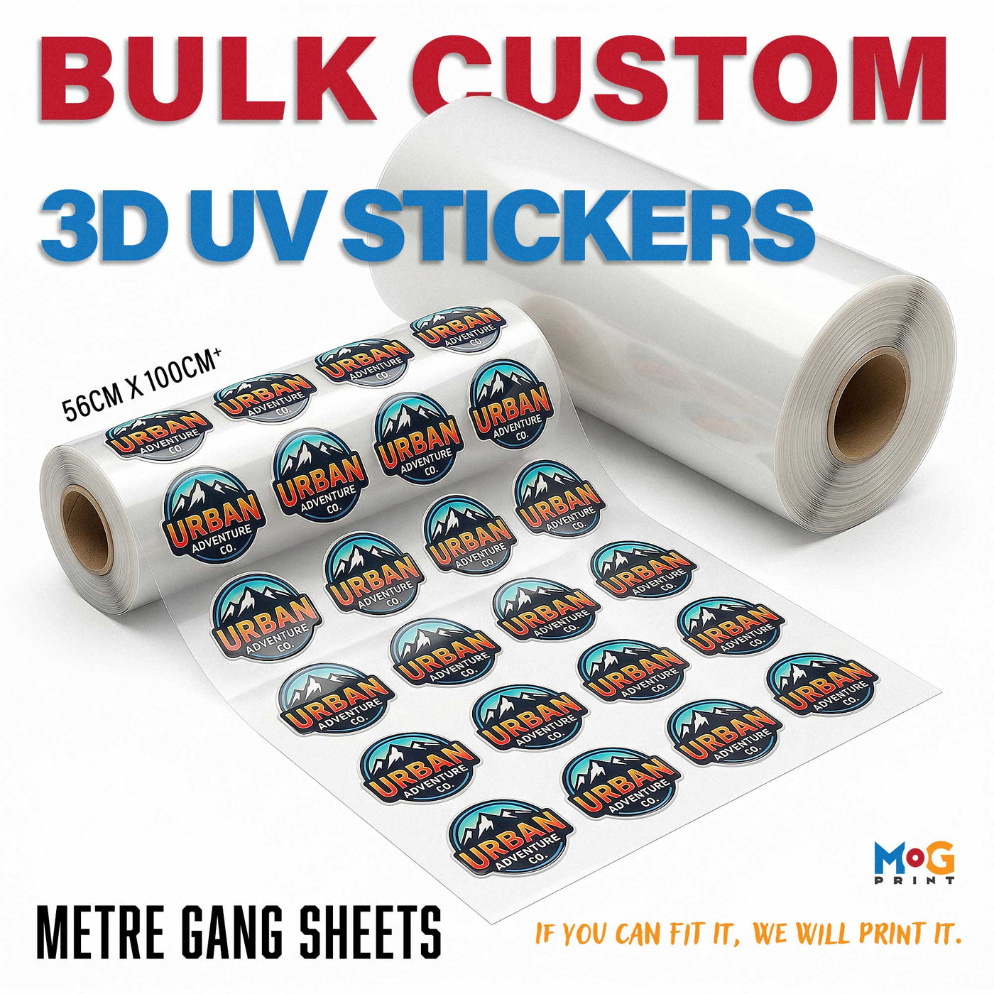Custom 3D UV DTF Stickers for Personalised Branding & Product Labels