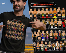 Retro Wrestling Characters Fan T-shirt Wrestlers Group Men Gift Tee