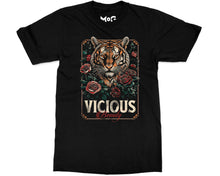 Floral Halftone Tiger T-shirt Vicious Beauty Tee Majestic Wild Cat Top