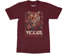 Floral Halftone Tiger T-shirt Vicious Beauty Tee Majestic Wild Cat Top