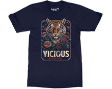 Floral Halftone Tiger T-shirt Vicious Beauty Tee Majestic Wild Cat Top