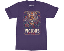 Floral Halftone Tiger T-shirt Vicious Beauty Tee Majestic Wild Cat Top