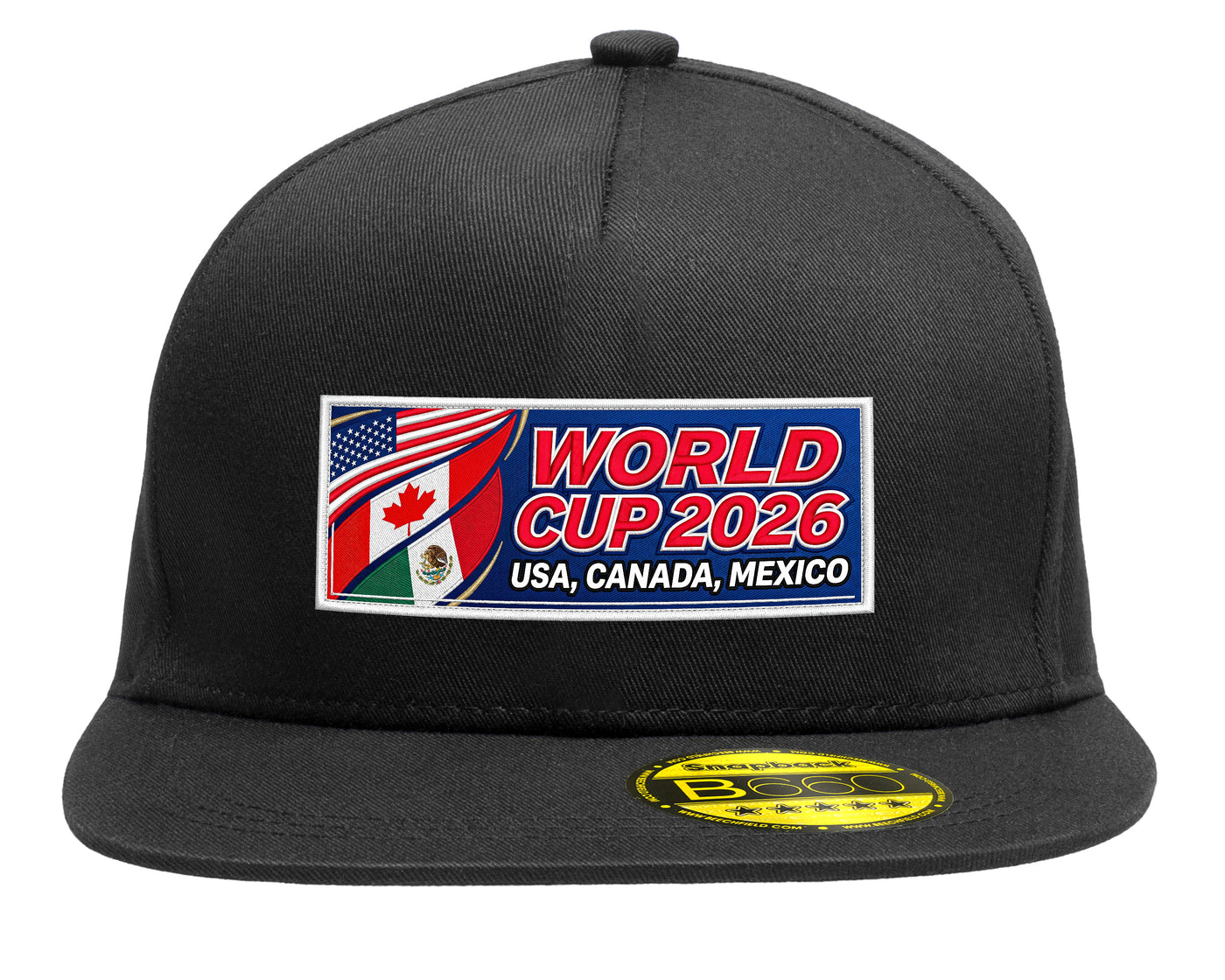 World Cup 2026 Snapback Hat USA Canada Mexico Flag Football Fan Cap