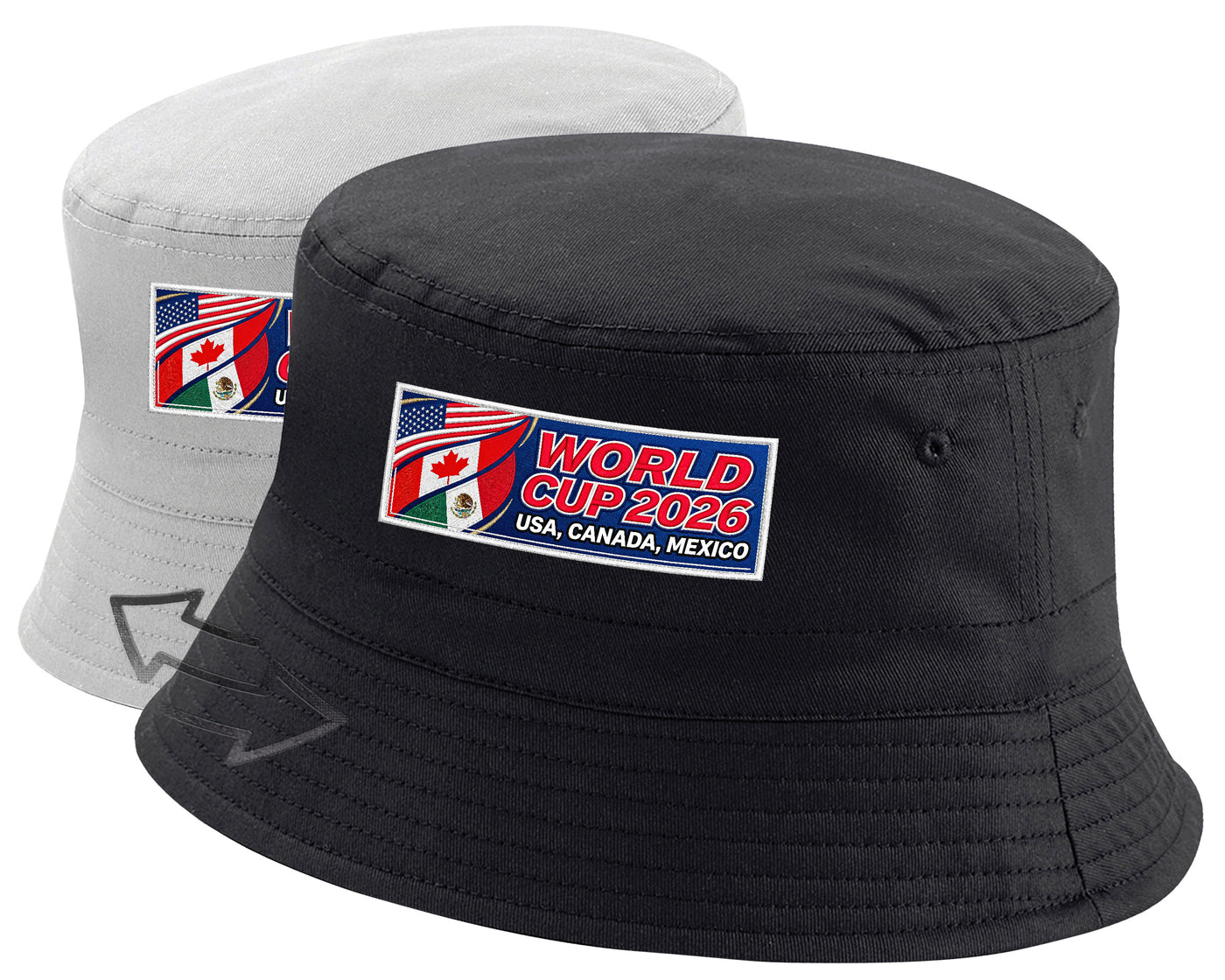 World Football 2026 Bucket Hat Soccer Cup USA Canada Mexico Flag Cap