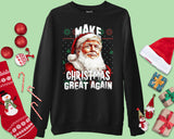 Make Christmas Great Again Santa Donald Trump Funny Slogan Xmas Joke Sweater
