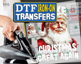 Funny Xmas Slogan Santa Donald Trump Christmas Joke Iron On Transfer for T-shirt