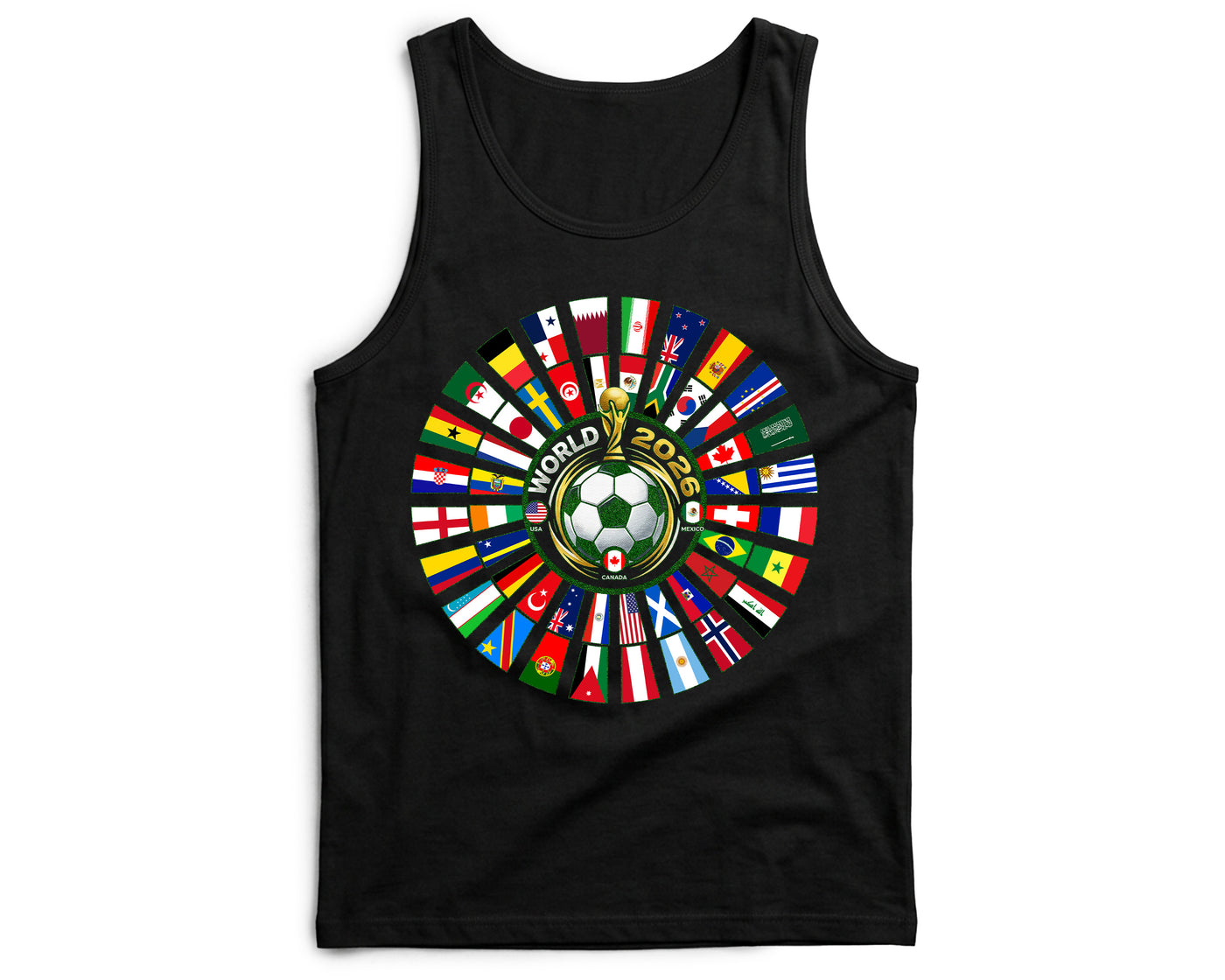 World Cup Flags Vest USA Canada Mexico Football Soccer Fan Unisex Tank