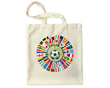 Football Cup Tote USA Canada Mexico Flags World Soccer Fan Canvas Bag