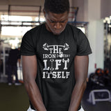 Weight Lifting T-shirt The Iron Doesn't Lift itself Bodybuilding Fitness Training Cross Fit Shirt Gift for Biceps Lovers present