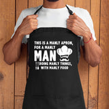 Funny Apron for Men, This Is A Manly Apron, Dad Chef Gift, Barbecue Apron, Father's Cooking Gift, Aprons with Pockets